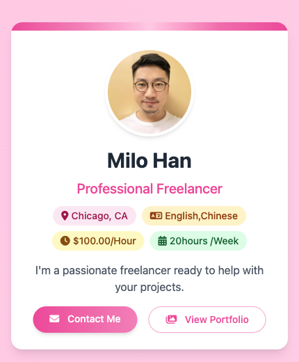 UI Designer Pink Template